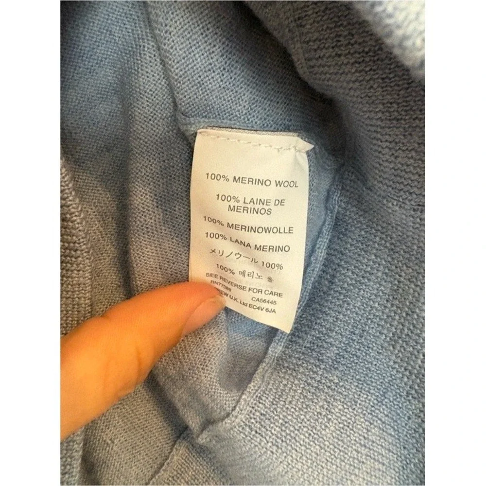 Women's J. Crew Light Blue 100% Merino Wool Crewneck Sweater Size Small